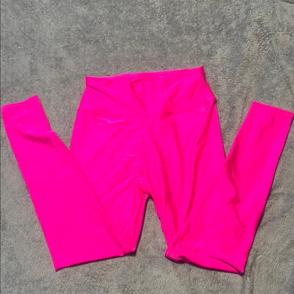 Unbranded Women’s Neon Pink shiny Leggings size M